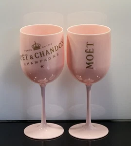 Moët & Chandon Champagner Glas Set Kelch Acryl rosa Moet NEU 2x - Bild 1 von 3