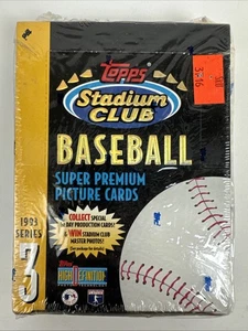 Tarjetas de béisbol 1993 Topps Stadium Club serie 3 - caja sellada de fábrica - 24 paquetes - Imagen 1 de 6