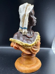 Afrikanische Frau Büste Statue ca. 6" Resin Figur handbemalt - Bild 1 von 9