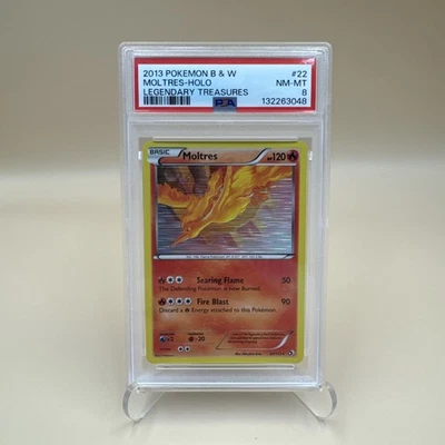 2013 Pokemon Black & White Legendary Treasures 22/113 Moltres Holo PSA 8 - Image 1 of 4