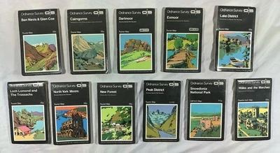 Vintage Ordnance Survey Tourist Maps, black covers, VG, choose one or more - Image 1 of 4