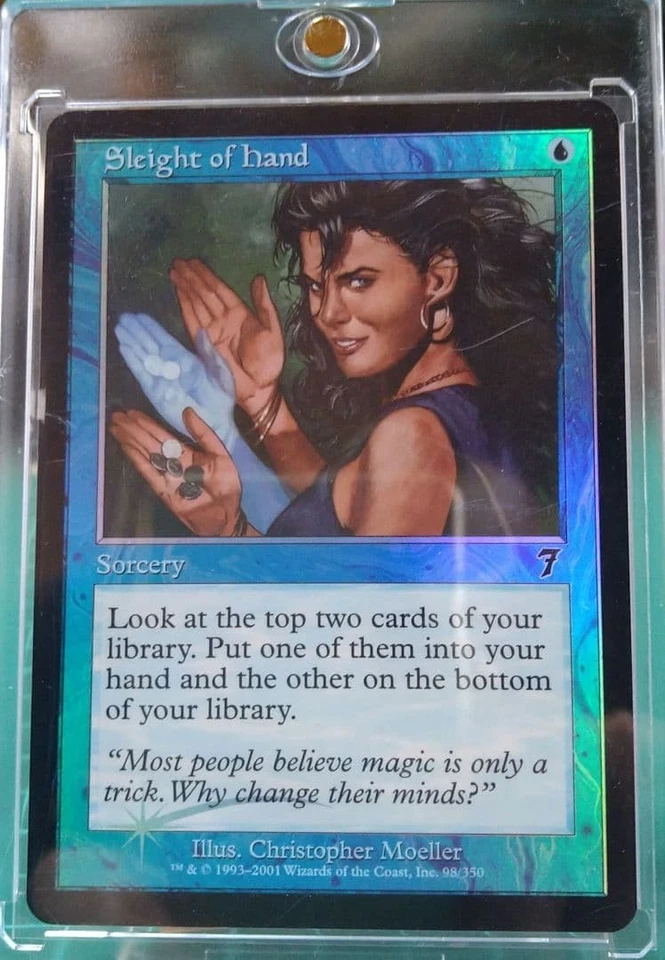 MTG Foil Hand Practice Sleight of Hand 7th Edition Green C Magic Card - Image 1 of 4