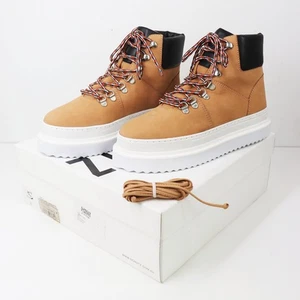 Nuevo con etiquetas Schutz Marlua Cuero Plataforma Con Cordones Bota Impermeable Botín al Tobillo Miel 8 - Imagen 1 de 8