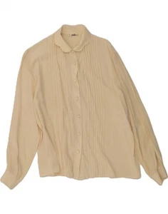 DIANA BENTALLS Womens Shirt Blouse IT 48 XL Beige Silk DH51 - Picture 1 of 4