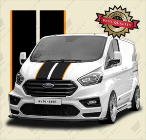 Calcomanías de vinilo negras y naranjas negras y naranjas a rayas para camioneta Ford Transit personalizadas - Imagen 1 de 2