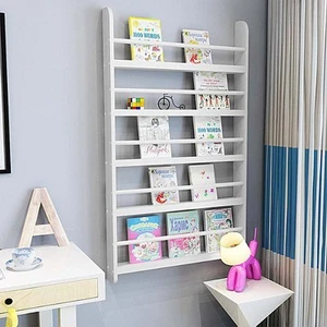 Kinder Bücherregal Wandregal 4 Ablagen Bücher Spielzeug Hängeregal Dekoregal - Bild 1 von 9