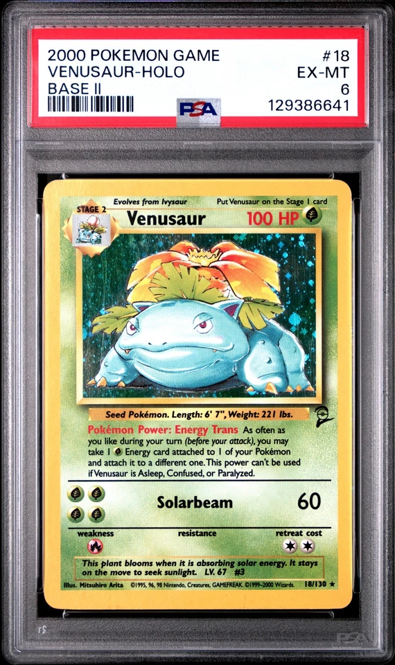 2000 Pokemon Game Base II 2 #18 Venusaur Holo Base Ii PSA 6 EX-MT - Изображение 1 из 2