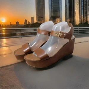 Tommy Hilfiger TW Witt Damen-Keilsandalen braun Kunstleder Größe 10 M - Bild 1 von 8