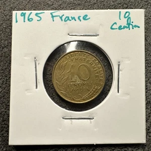 FRANCE 🇫🇷 TEN (10) CENTIMES COIN 1965. Non Magnetic. - Picture 1 of 4