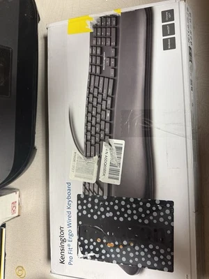  Kensington Pro Fit Ergo Wired Keyboard USB K75400US Ergonomic - Image 1 of 3