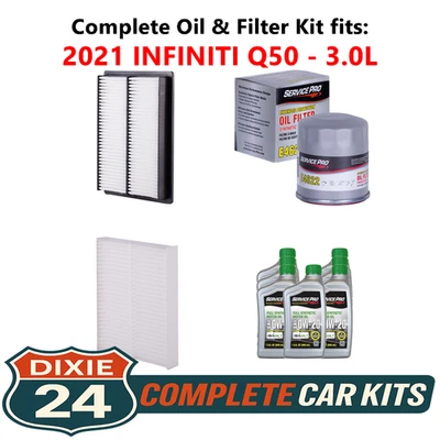 2021 INFINITI Q50 3.0L Complete Cabin, Air & Oil Filter Kit (0W-20) - Image 1 of 4