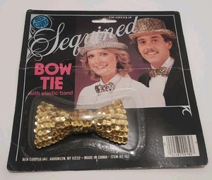 New Old Stock Vintage Ben Cooper Pailletten Fliege Cosplay 1980er Gold  - Bild 1 von 2