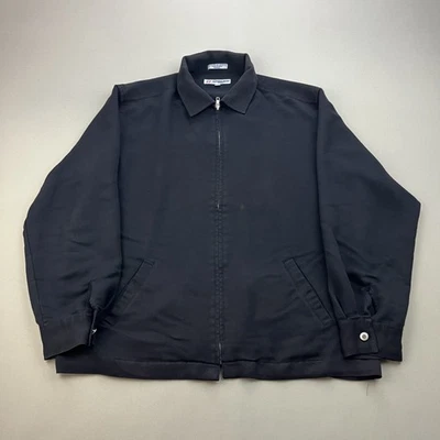 Chaqueta de trabajo vintage azul ancla para hombre XL negra cremallera completa patinador ropa de trabajo rayón y2k Foto 1 de 4