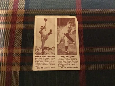 1941 Double Play Hank Greenberg #85 Red Ruffing #86 Miscut - Image 1 of 2