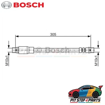 Bosch 1987476171 Brake Hose Front 305 mm Fits Audi A4 2001-2004 8E0611707G — 第 1/4 张图片