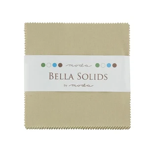 Bella Solids 5" Square Pack in Tan by Moda - Picture 1 of 1