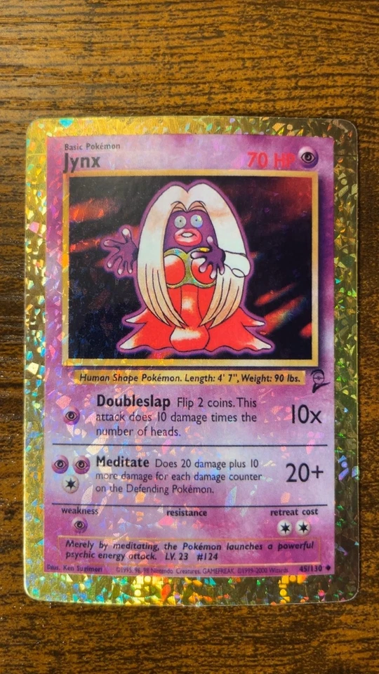 ⚡Very Rare Gold Holo Base Set 2 Jynx ⚡ Vintage Vending Sticker Pokémon Read⚡ - Image 1 of 2