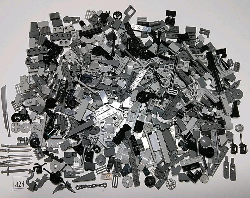 Lego Lote 500 Pequeños Negro Gris Ladrillo Arma Accesorios Ninjago Espadas Herramientas 824 Foto 1 de 4