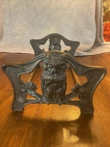 Antique Judd Brass Art Nouveau Owls Expanding Book Rack #9776 - Picture 1 of 8