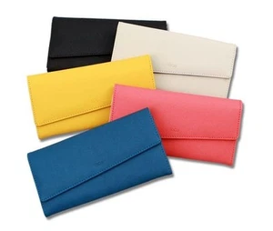 Stylish Luxury Women Lady Double Layer Long Wallet Diagonal Design Purse Clutch - Picture 1 of 10