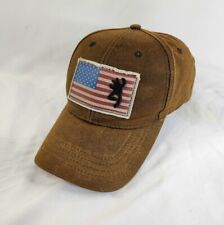 Browning Brown Ballcap With American Flag Embroidered Buckmark Logo Cotton 