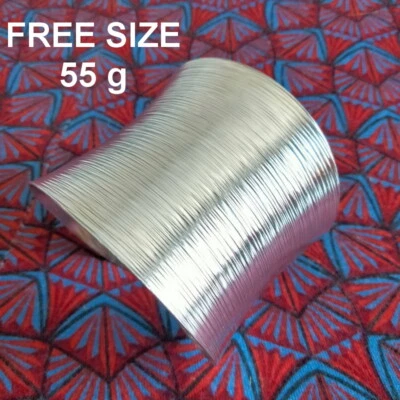 Brazaletes de plata fina 925 brazalete artesanal tamaño libre vintage rasguño BA001 Foto 1 de 4