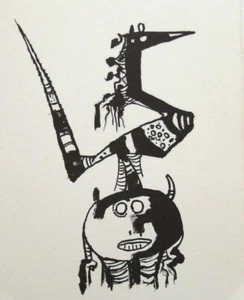 WIFREDO LAM mounted ltd ed original lithograph 14 x 12" Situationist 1967 ST17 - Picture 1 of 6