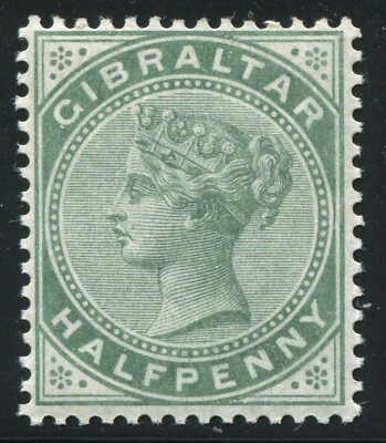 Gibraltar 1886-87 QV 0.5d. dull green SG 8, Mint Never Hinged VF MNH - Image 1 of 2