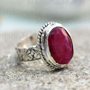 Pink Ruby Quartz 925 Sterling Silver Handmade Ring Jewelry All Size MM-209
