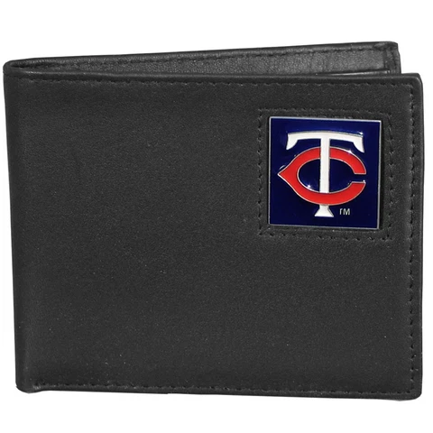 Minnesota Twins Bi-Fold Fine Grain Leather Wallet, MLB Boxed Cover