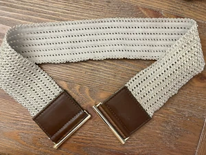 Wide Stretch Beige Belt S/M - Picture 1 of 9