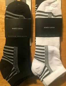 6 Pairs BASCOM PROJECTS White CANVAS Socks Men's Low Cut Shoe Sz 7-12 $36 Rare - Picture 1 of 23