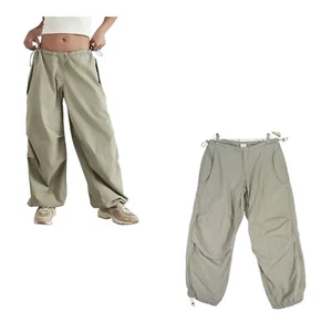Urban Outfitters Buggy Cargo Pants Trousers Oversized Pockets Beige Iets Frans S - Picture 1 of 13
