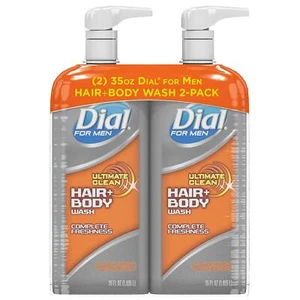 DIAL ULTIMATE HAIR & BODY WASH CLEAN RINSE BOTTLES (64 TOTAL OUNCES) USA MADE - Picture 1 of 4