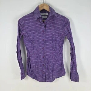 Rhodes & beckett button up shirt womens 4 purple geometric long sleeve 102996 - Picture 1 of 7