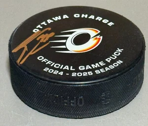 Emily Clark signed PWHL Ottawa Charge game puck EXACT PROOF - Picture 1 of 2