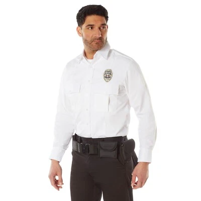 Camisa Uniforme Policía y Seguridad Azul Claro o Blanco Manga Larga Camisas de Trabajo Foto 1 de 2