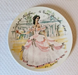 Limoges D'Arceau Scarlett Les Femmes Du Siecle 1865 Collector Plate 8.5" 1976 - Picture 1 of 4