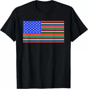 Manta americana Serape bandera a rayas para hispano chicano camiseta sudadera con capucha - Imagen 1 de 8