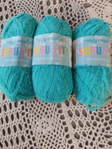 LOT- 3 Skeins Mary Maxim SCRUB IT Yarn 100% cotton, ribbon type yarn, Mocha - Picture 1 of 5
