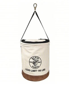 KLEIN TOOLS Bucket Bag: 17 in Overall Ht, Canvas, Round, Zipper 34e639 - Picture 1 of 4