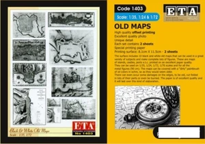 1/35, 1/72, 1/76 Historical Periods Black & White Old Maps (2 sheets) - Picture 1 of 1
