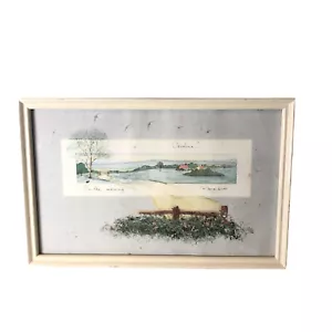D. Morgan gerahmter Kunstdruck 1990 Carolina am Morgen Druck Pfad Bäume Vögel - Bild 1 von 9