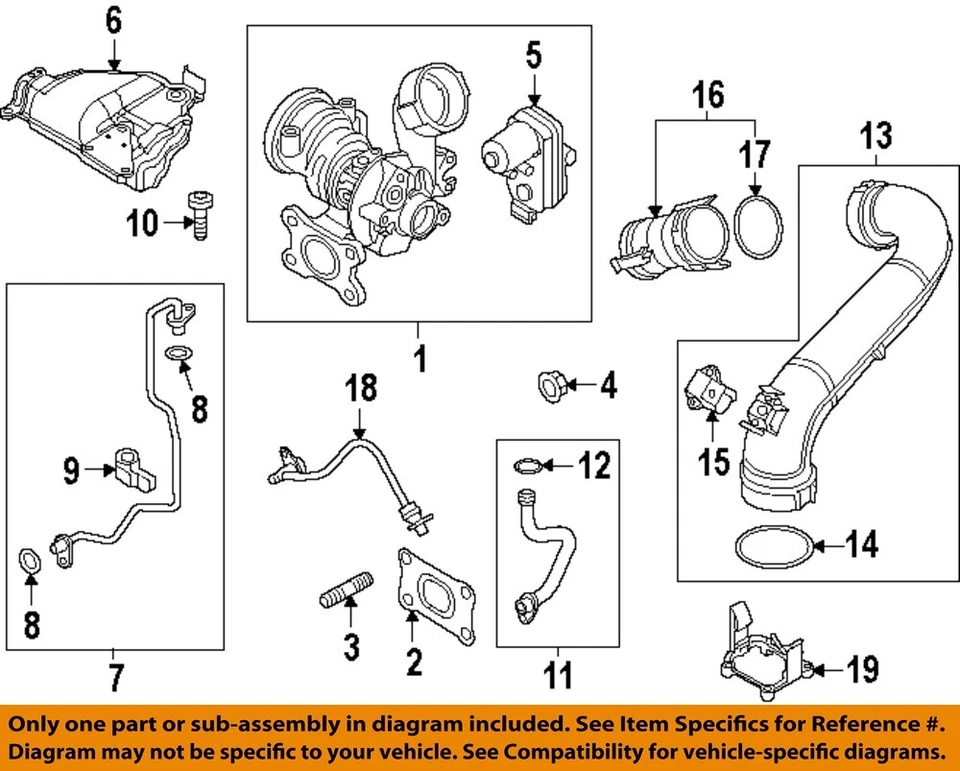 Прокладка турбокомпрессора Volkswagen 13-21 Golf SportWagen 04E253039D от оригинального производителя - Изображение 1 из 1
