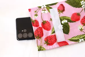 Faraday Cell Phone Case EMF Protective Sleeve Signal-blocking strawberries pink - Picture 1 of 11