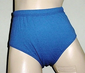 NEW GK Elite nylon sports cheerleading brief bikini Royal Blue L or XL - Picture 1 of 2