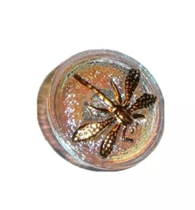 Transparent Glas AB Finish Tschechisches Glas HP Gold Libelle Schaft Knopf 18mm - Bild 1 von 4