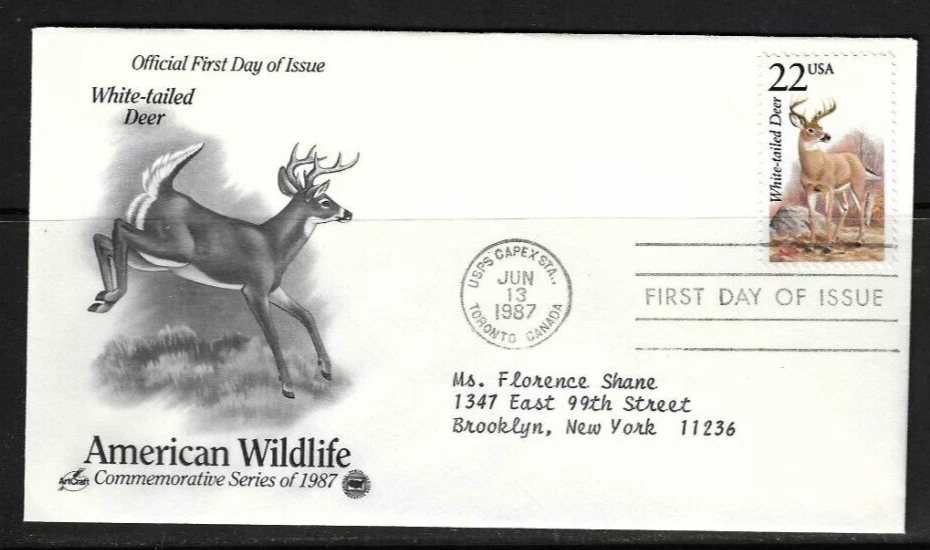 USA SC # 2317 North American Wildlife - White Tailed Deer - FDC . Artcraft - Image 1 of 1