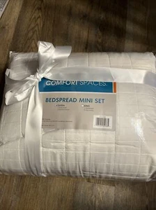 Comfort Spaces Queen 3pc Bedspread set CS13-1495 White Kienna Collection Quilted - Picture 1 of 3
