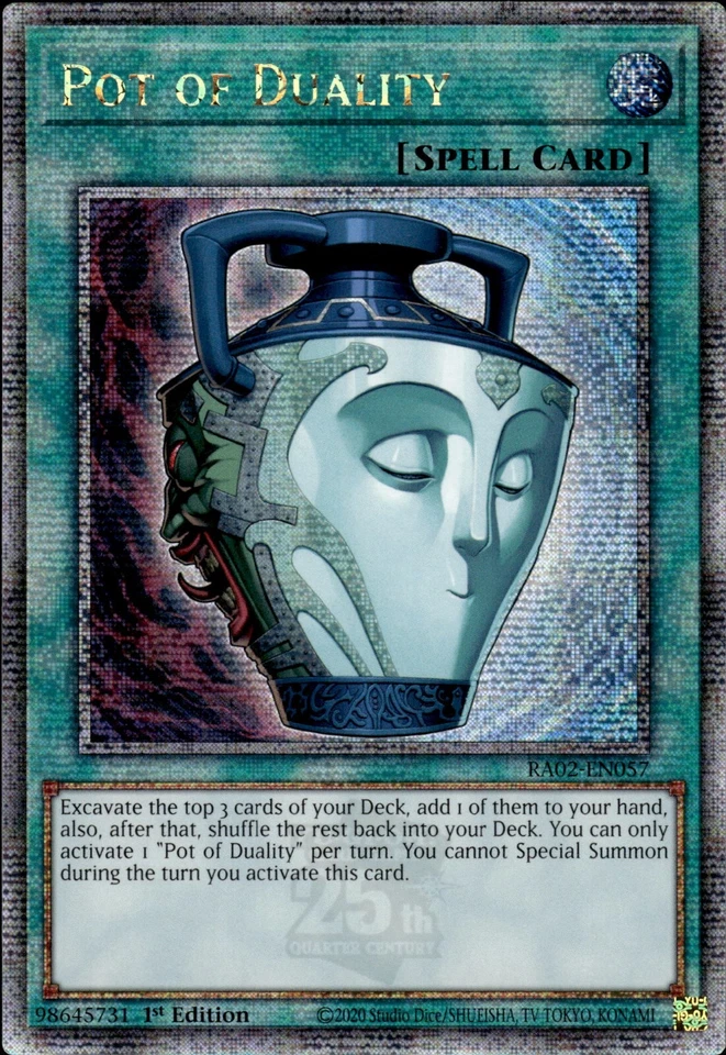 Pot Of Duality - Quarter Century Secret Rare 1st Edition RA02-EN057  NM  YuGiOh - Image 1 of 2